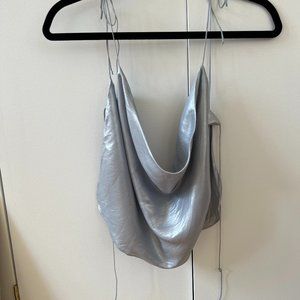 For Love & Lemons Backless Silver Top